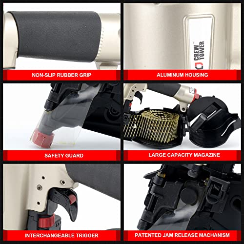 Crewtower CN565B 15 Gauge 1-1/4-Inch To 2-1/2-Inch Pneumatic Coil Siding Nailer thumb #4