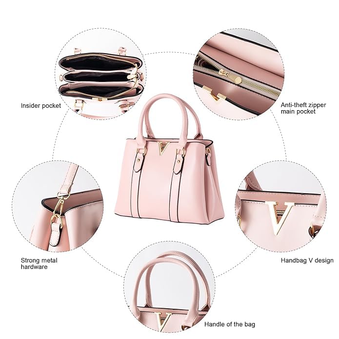 Image of Women's Handbag Tote Bag Premium PU Leather Shoulder Bag with Top Handle & Detachable Strap - Stylish Large Capacity Purse for Office, Casual & Party Use