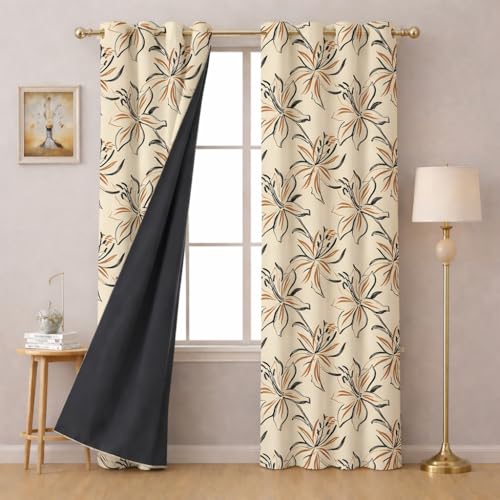Image of STITCHNEST 'Whispering Gardens Series' Premium Heavy Polyester 100% Blackout Curtains 7 Feet Long Set of 2 | Door Curtain 7 Feet x 4 Feet | Perfect for Home Decor