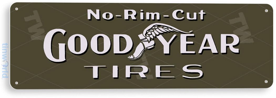 Amazon.com: Tinworld Tin Sign: Goodyear Tires Rim Cut Garage Auto