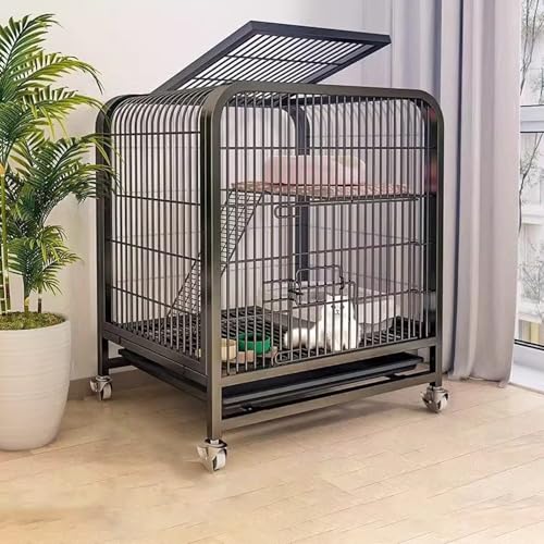 Cuccia per gatti in metallo mobile di grandi dimensioni con lettiera, villa per gatti, gabbia per gatti da interno, grande cuccia per gatti da esterno, cuccia per gatti selvatici, gabbia per gatti(Bla