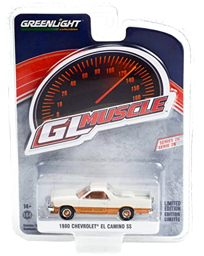 1980 Chevy El Camino SS Super Sport White and Gold Greenlight