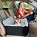BurgeonNest Dog Car Seat for Small Dogs, Soft Pet Car Travel Home Bed Under 25 lbs, Fully Detachable and Washable Cat Booster Carseats with Storage Pockets and Clip-On Leash Portable Carrier,Black