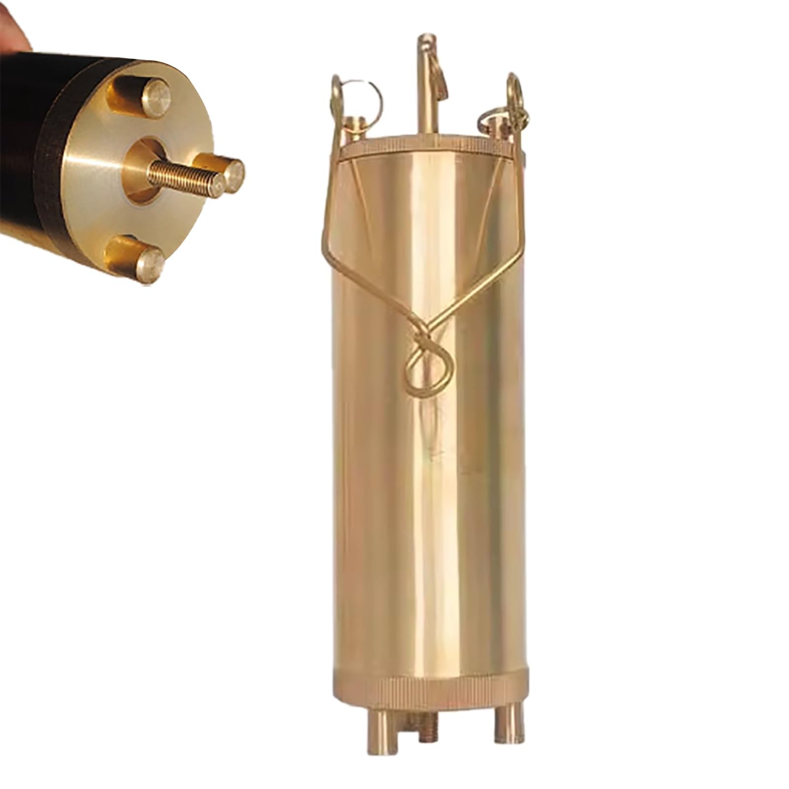 Frasco de Muestra de latón de 500 ml con Cubo Desmontable y Cuerda de 25 m: un colector de líquidos preciso para aceites, aceites de Bronceado, etc., Ideal para Profesionales y usuarios domé