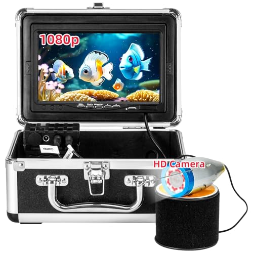 Image of Underwater Fishing Camera, 7 inch HD LCD Underwater Fish Finder with 36pcs Infrared White Dual Lights 1200TVL Waterproof Fishing Camera IP68 for Boat, Lake, Ice Fishing