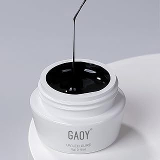 GAOY Spider Gel for Nail Art, Black Elastic Gel Polish for Painting Line Design, No Wipe UV Light Cure