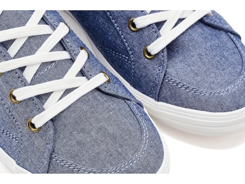 Image of Keds Center III Lace Up Fashion Sneaker, Blue Chambray /Tan, 6.5