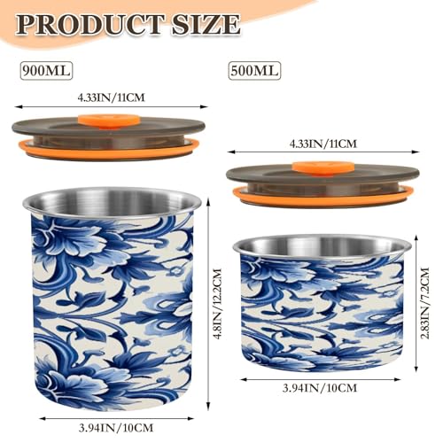 Envase hermético para café acero inoxidable 500 ml azul miniatura 2