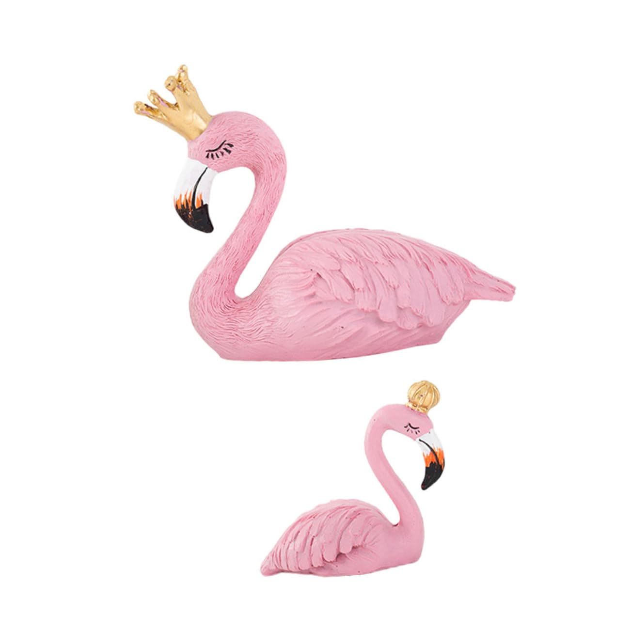 Toddmomy Ornamento di Fenicottero Corona Rosa in Resina 2pezzi