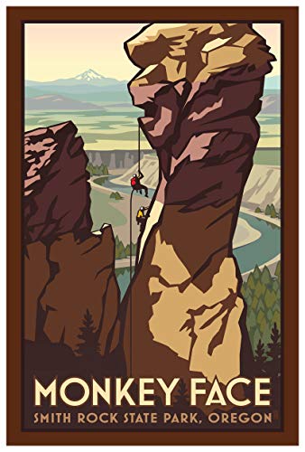 Monkey Face Smith Rock State Park Oregon Giclee Art Print Poster from Travel Artwork by Artist Paul Leighton 12" x 18"