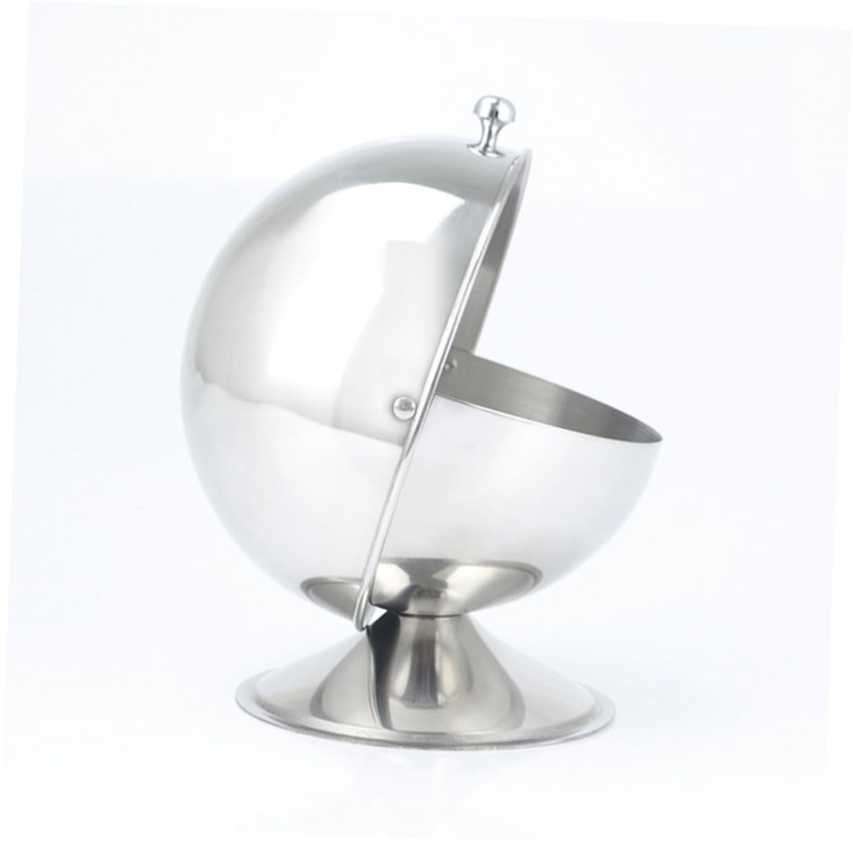 OFFSCH Stainless Steel Sugar Bowl Spherical Condiment Container Storage Organizer for Home Kitchen Modern Design for Dining Table