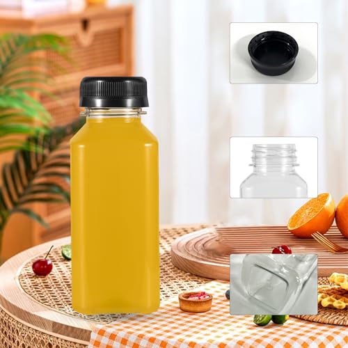 250ml Shot Flaschen zum Befüllen, 10 Stk Leere Plastikflaschen zum Befüllen, Wiederverwendbare Kunststoff Smoothie Saftflaschen zum Befüllen Transparent für Kühlschrank Juicer Shots Wasser Milch