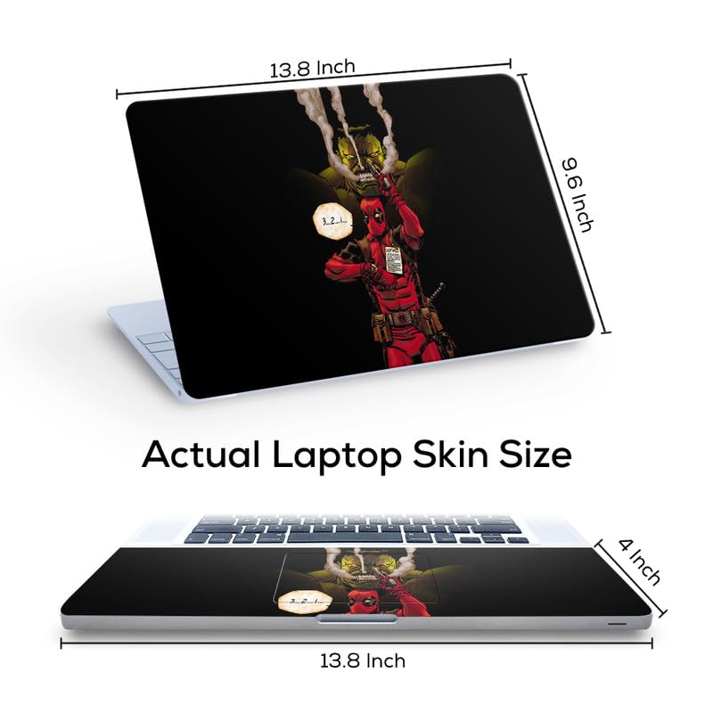 Image of Galaxsia Deadpool Fun with Hulk Full Vinyl Laptop Skin /Sticker /Cover for 14 Inches Laptops Laminated-Removable-HD Quality Compatible for Hp-Dell-Sony-Lenovo-Asus etc.(13.8x9.6 Inches)
