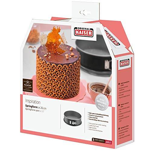 Kaiser Inspiration Springform cake tin, 26 cm, round flat base, round