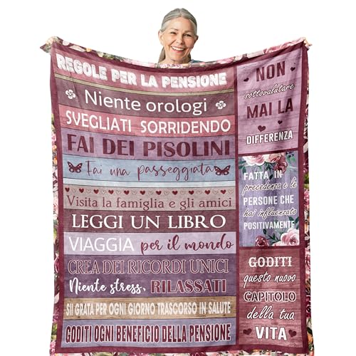 Yesbird Regali Pensione Donna, Pensione Donnam, Regalo Collega Che Cambia Lavoro, Colleghi d'addio Regali Idea, Regali di Pensionamento per Genitori, Familiari e Amici, Pensionato Coperta 130x150CM