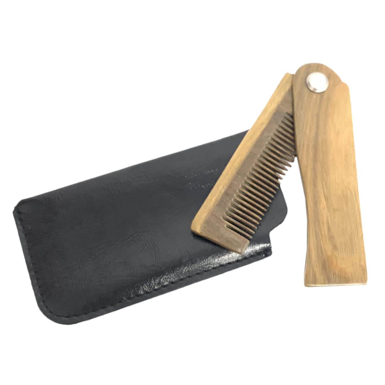 Healeved 4ensembles Peigne Bois De Santal Avec Étui Accessoire De Coiffure Portable Pour Hommes Pour Barbe Cheveux Outil Multifonction Pour Style Soigné Et Précis