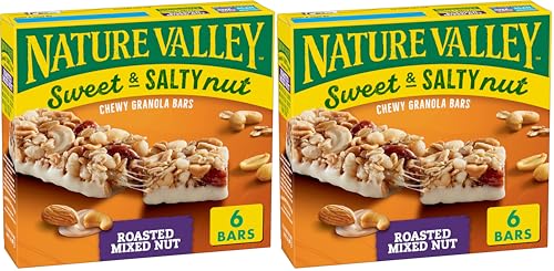 Image of Nature Valley Granola Bars Sweet and Salty Nut Roasted Mixed Nut, 1.2 Oz, 6 Ct (Pack of 2)
