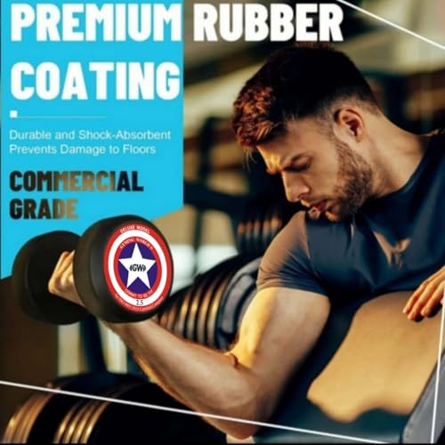 Image of Gyming World Pair of 2.5 Kgs Rubber Coated Round Dumbbell, Ideal for Home & Gym Exercise, Workout for Men & Women, Black