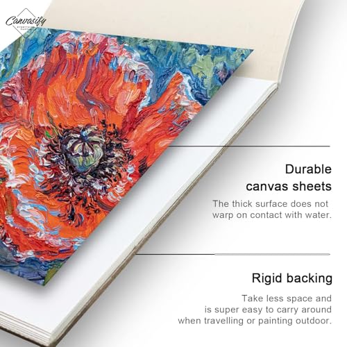 Image of Primed Cotton Canvas Pads for Oil Acrylic Painting -10 inch x 12 inch (10 Sheet)
