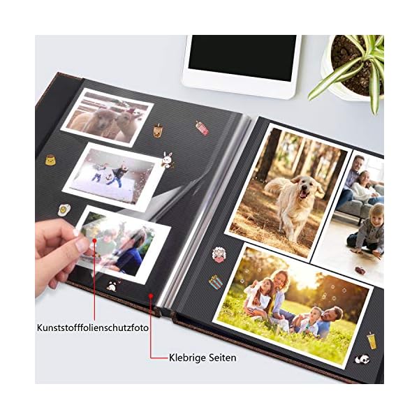 Fotoalben Selbstklebend, Adkwse Fotoalbum zum Selbstgestalten, Album Fotobücher DIY Scrapbook Groß mit 60 Schwarz Seiten… – Bild 6