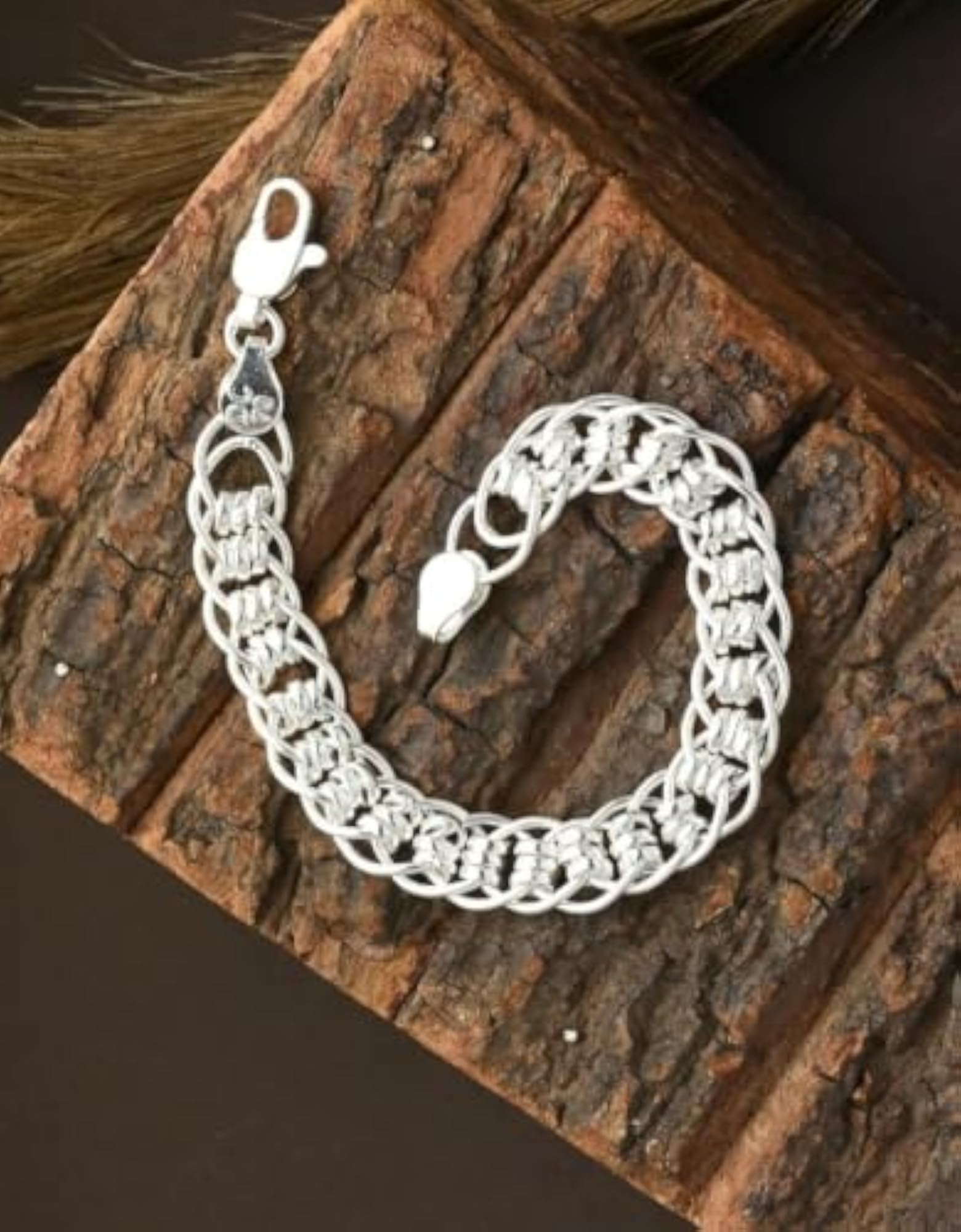 Premium Heavy Designer Link Chain Bracelet for Men, 9 Inch