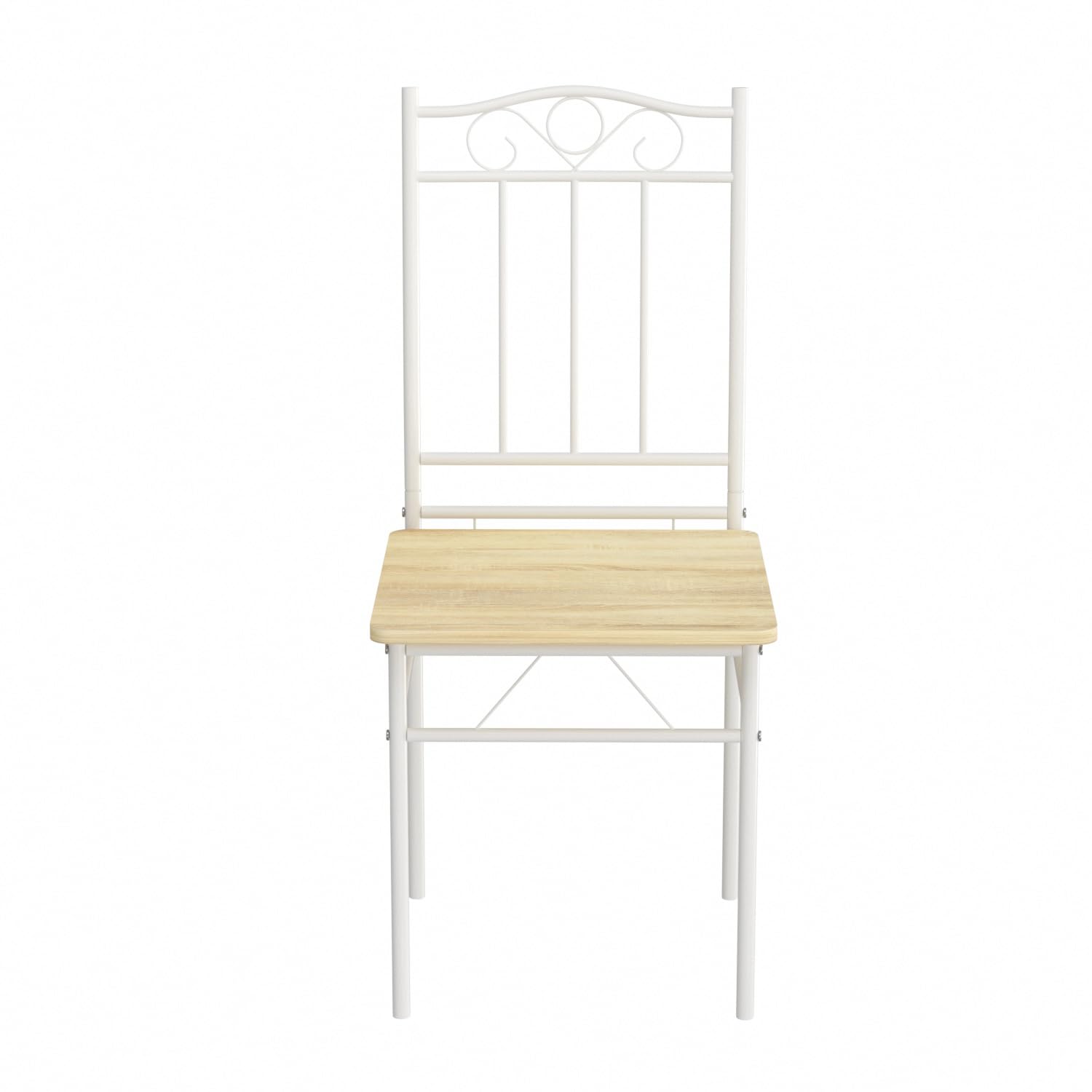H.J WeDoo Set Tavolo e 4 Sedie da Pranzo, 5 Pezzi, per 4 Persone, Tavolo Rettangolare da Cucina, 4 Sedie con Schienali，Per Bar, Cucina, Soggiorno,109 cm,Faggio e bianco