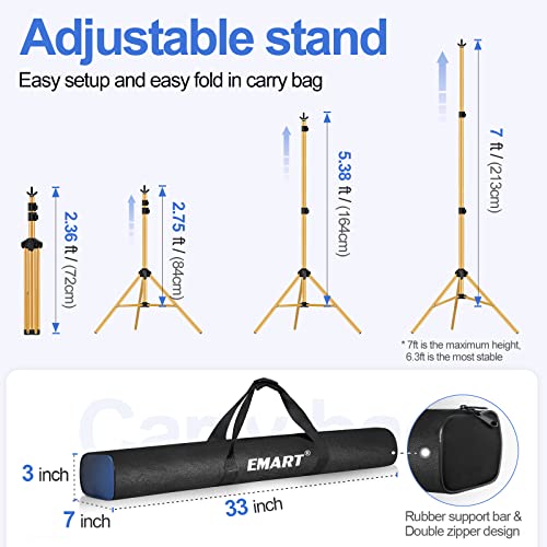 EMART Backdrop Stand 2mx3m(HxW) Photo Studio Adjustable Background Stand Support Kit with 2 Crossbars - Image 3