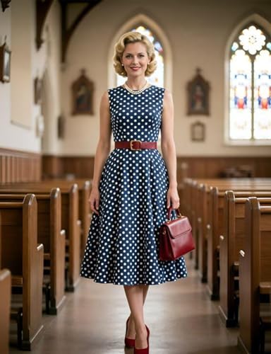 Image of Simple Flavor Women's Vintage Dress Sleeveless O-Neck Party Cocktail Dress