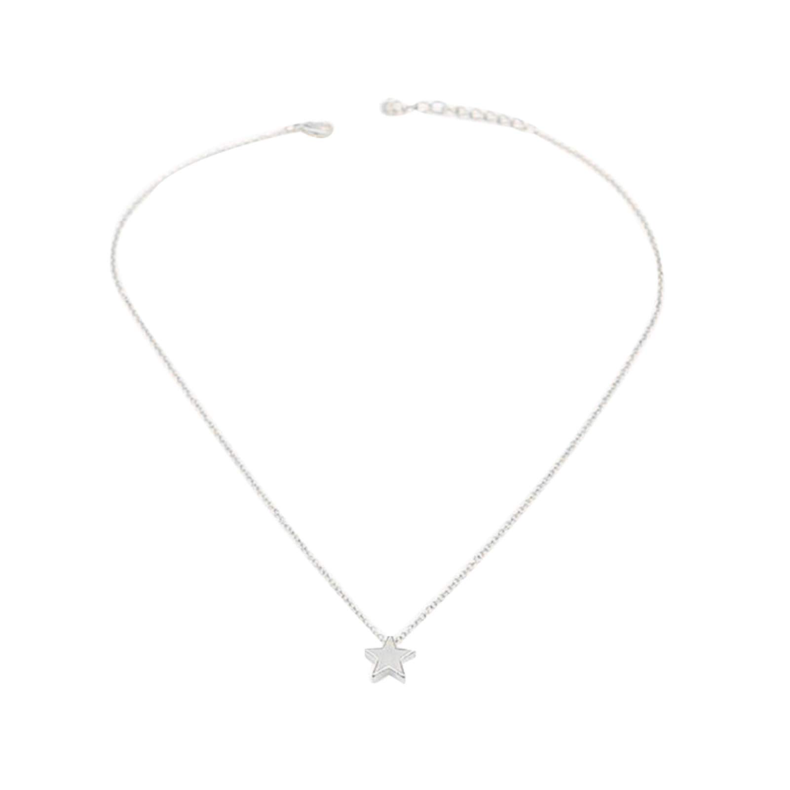 Necklace Chain for Women Girls, Fashion Women Party Star Pendant Chain Necklace Jewelry Valentine Day Gift Pendant Necklace for Valentine's Day Gift