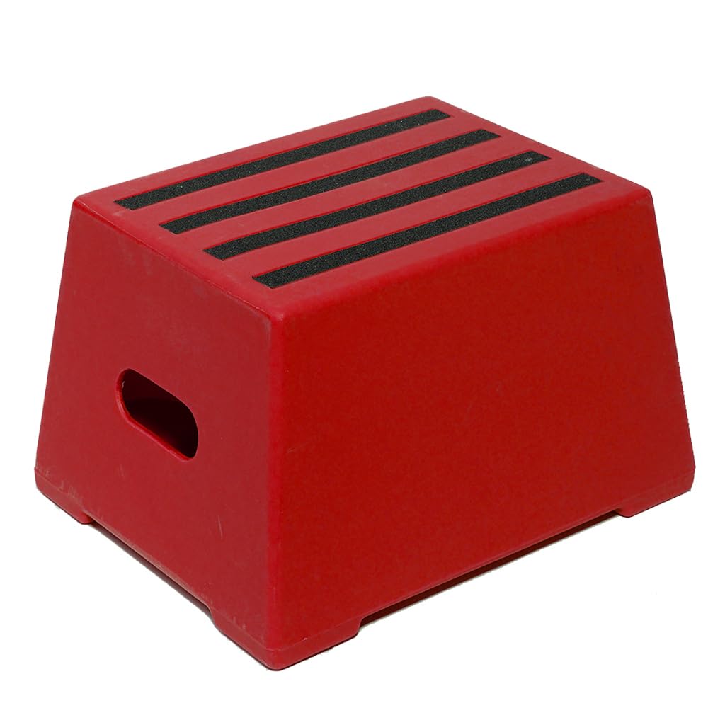 1 Tread Heavy Duty Plastic Moulded Safety Block Steps (Red)