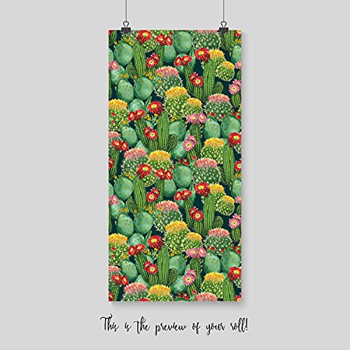 Papier peint lessivable fleurs de cacti 104x70cm rénovation meuble