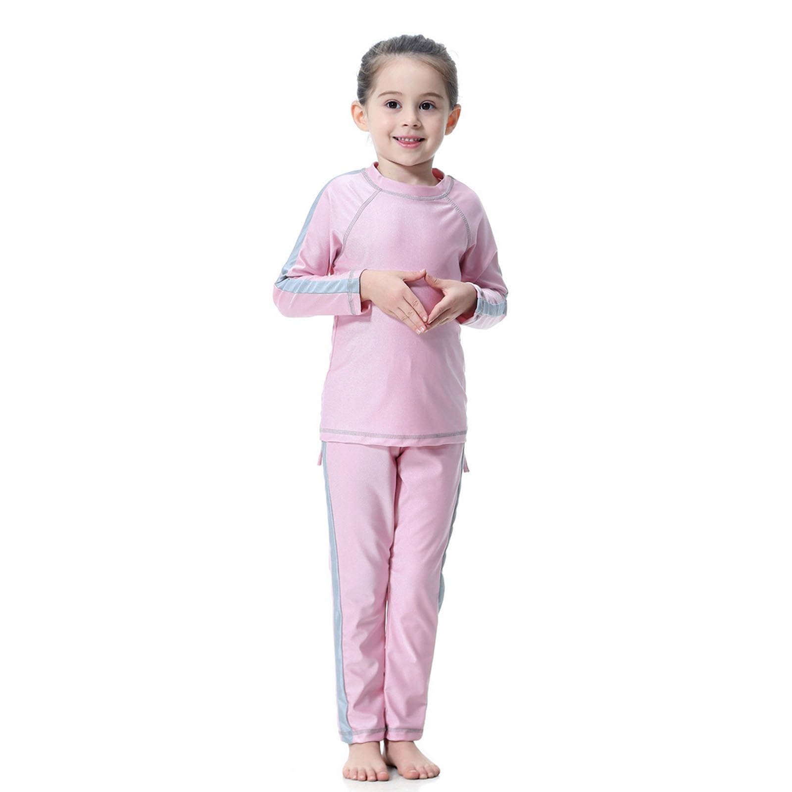 Bikini para niña adolescente con falda para niñas. Traje de baño con cobertura completa: camiseta de natación de manga larga y bañador para playa y piscina