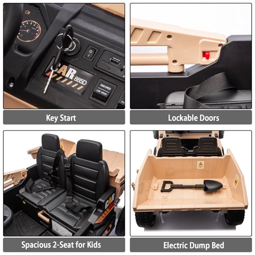 Image of 24V Ride On Toys for Big Kids 24V Ride On Dump Truck Kids' Electric Vehicle