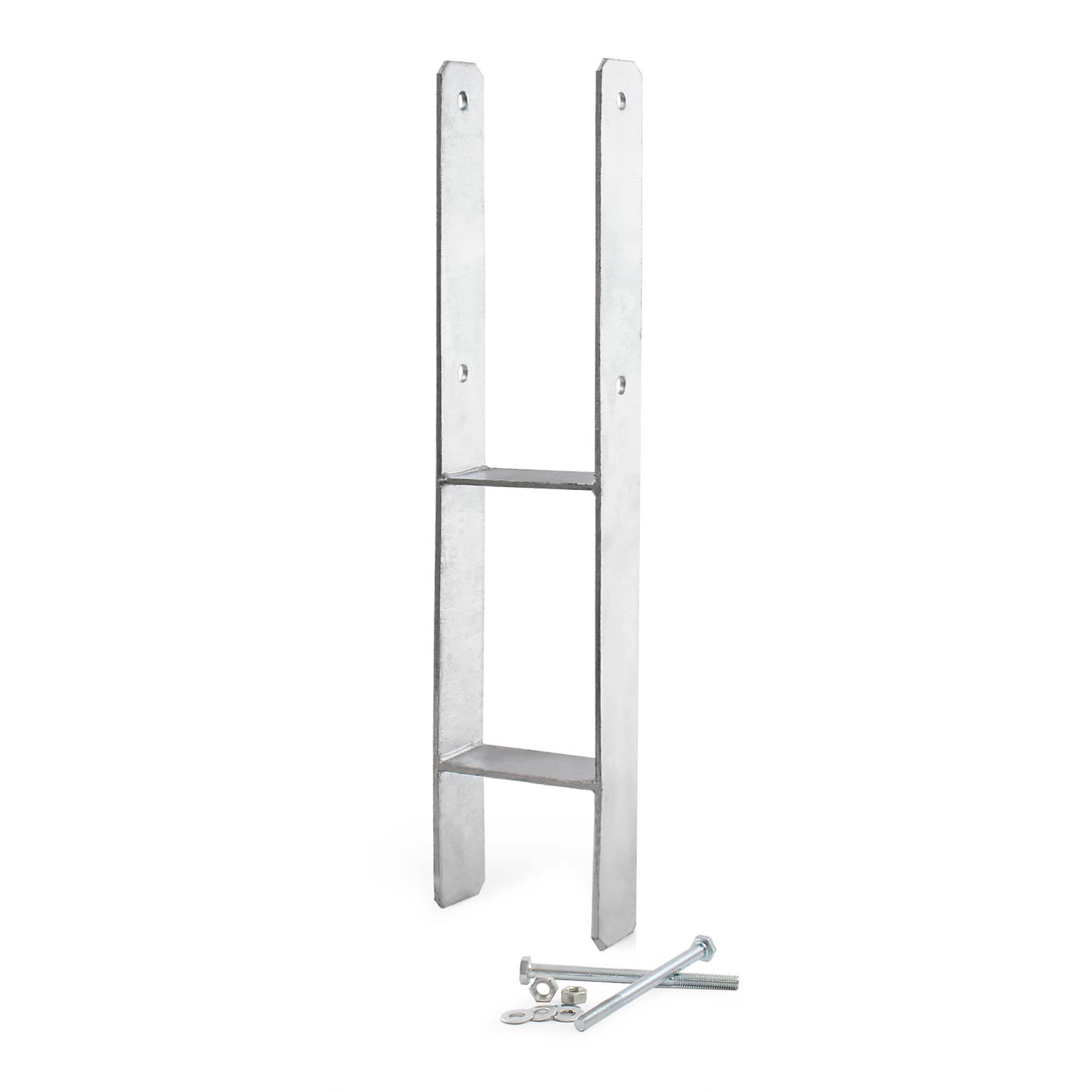 XPOtool Supporto palo zincato a caldo 101x600mm Staffa ad H per ancoraggio pali