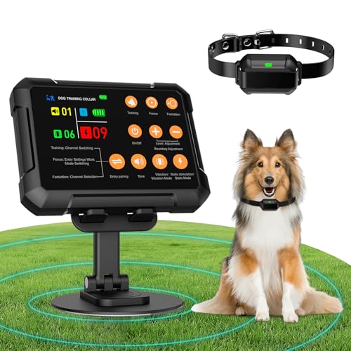 2025 Upgraded Wireless Dog Fence, Dog Training, No-Go Zone, 3-in-1 Precision Radar Electric fence for dogs, Coverage up to 1 Acre, Real-Time Distance Monitoring, Indoor & Outdoor, Medium & Large Dogs