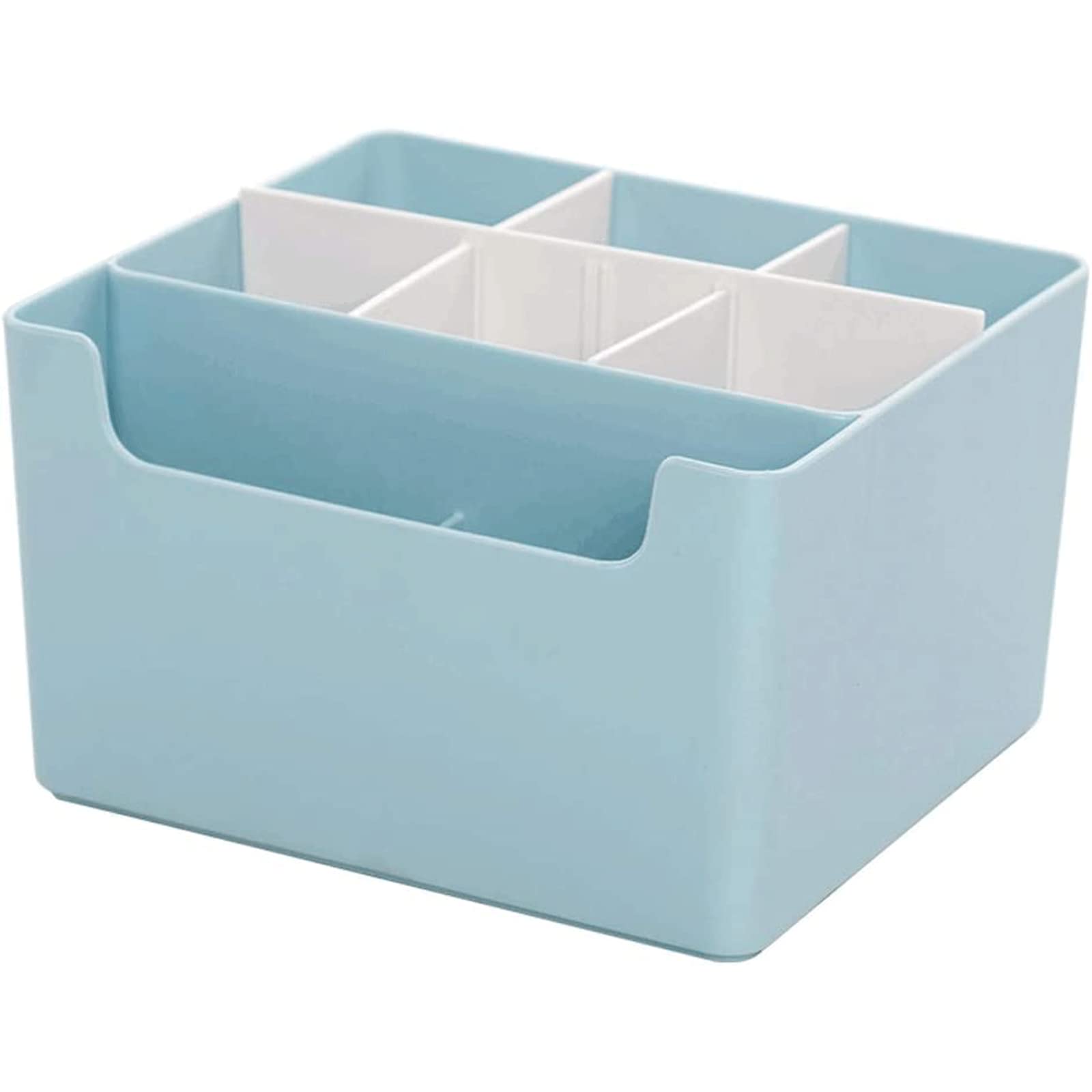 Portapenne da scrivania Portapenne Multifunzionale, Scatola portaoggetti ordinata Staccabile e Facile da Pulire, portapennelli per Trucco di Grande capacità (Blu 1)