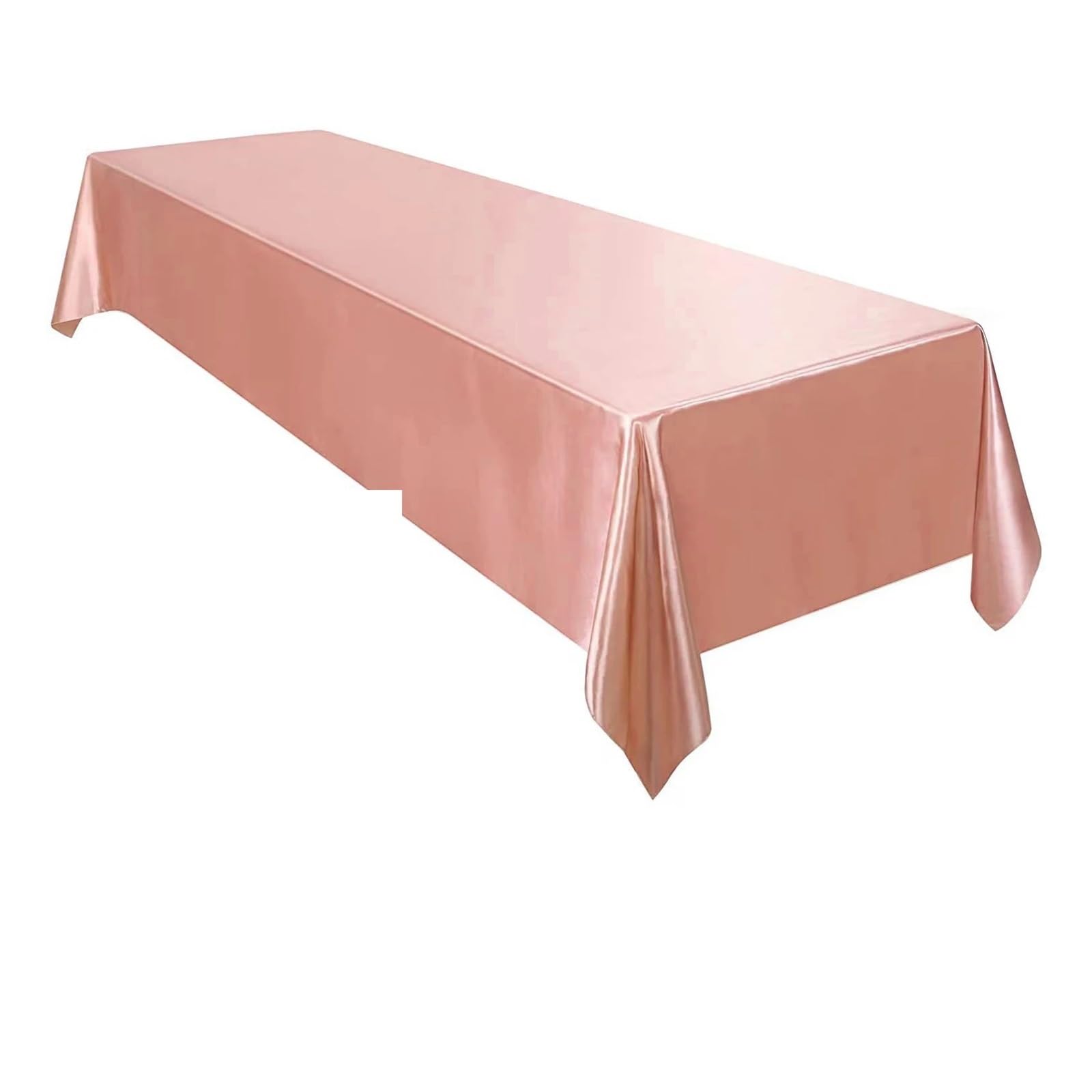 RRYPBOVG Satin Tablecloth Green Satin Tablecloth Rectangle Wedding Party Table Cover Solid Color Wedding Banquet Restaurant Festival Party Dining Decor(Rose pink,145x260cm)