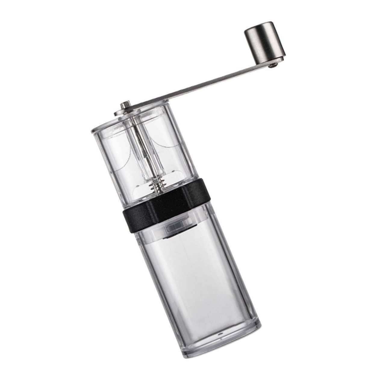 Molinillo de Café Manual Portátil Ajuste de Grosor | Acrílico y Núcleo Cerámico, Tapa de Silicona, para Camping y Oficina, también Apto para Especias y Granos