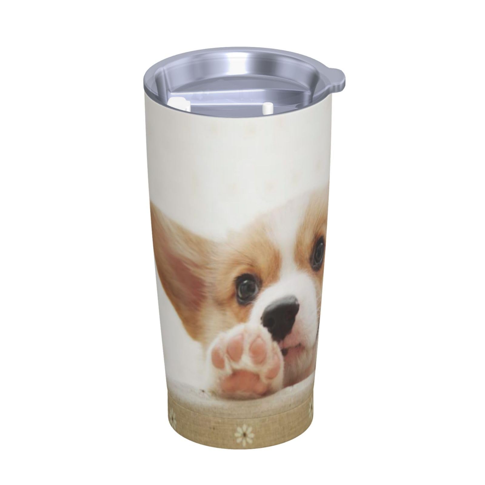 Uroczy kubek ze stali nierdzewnej z nadrukiem Corgi kubek samochodowy przenośny kubek termiczny