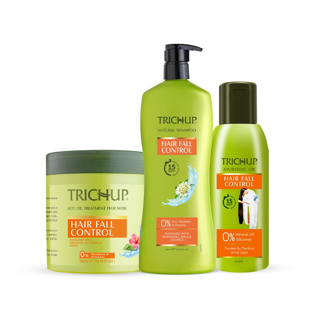 Trichup Hair Fall Control Kit – Hair Oil 200ml, Shampoo 640ml & Hair Mask 500ml | With Amla, Bhringraj & Licorice | Helps Reduce Hair Fall & Strengthen Hair-picture-15