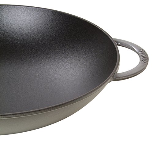 Wok gris de hierro fundido 37 cm con tapa de vidrio miniatura 3
