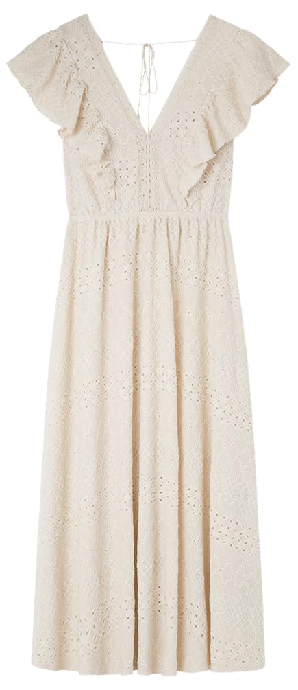 SPRINGFIELD Vestido Midi Escote Volantes Bordados para Mujer