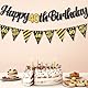 ParPix 2 Stück Girlande Deko 40. Geburtstag Frauen Männer, Schwarz Gold 40 Geburtstag Deko Banner, 40er Geburtstags Girlande, Geburtstagsdeko 40, Happy 40th Birthday Banner,Deko 40 Geburtstagsgirlande