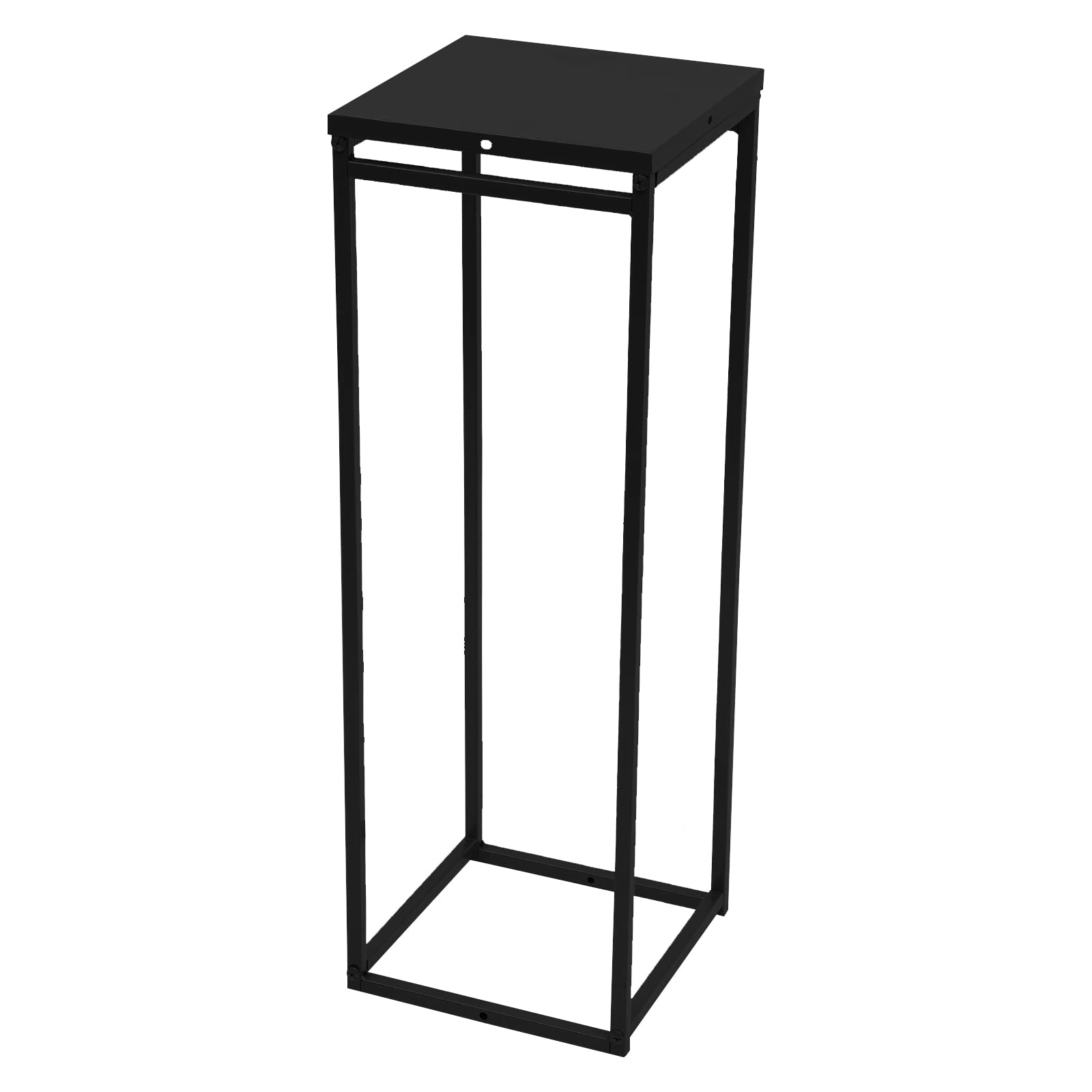 Metal Flower Floor Vase Stand for Wedding Decorations, Black Geometric Flower Column Stand, 29.5in Tall Flower Display Rack, Wedding Vases