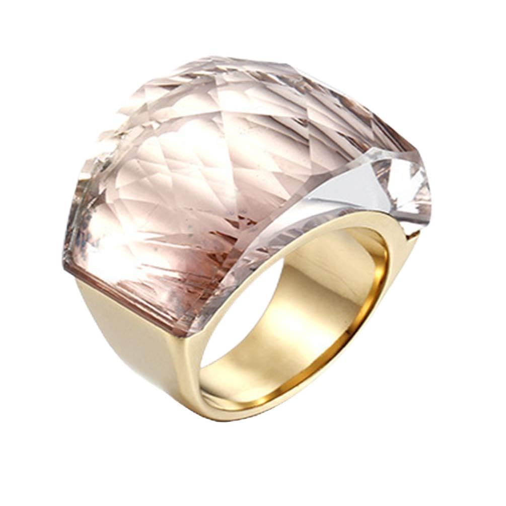 HIJONES Men Women Stainless Steel Cubic Zirconia Royal Crystal Rings Wrap Band Cocktail Style