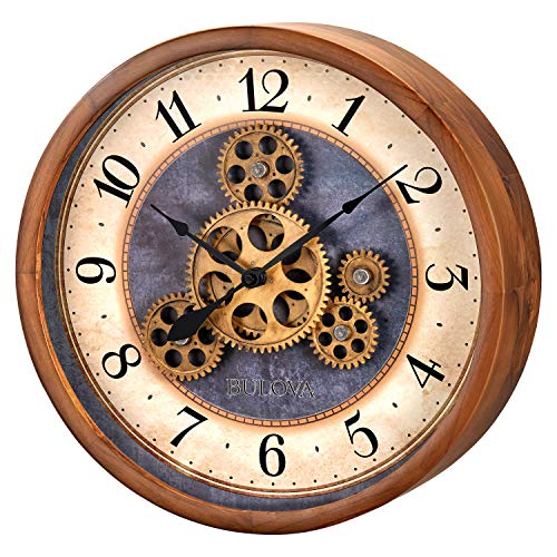 Bulova Gears in Motion Brown Cherry Clock product photo Bulova Gears in Motion Brown Cherry Clock product