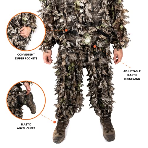 Arcturus 3D Ghillie Leaf Suit: Lightweight, Breathable Leafy Camo Suit For Hunting, Paintball, And Airsoft With Over 1,000 Laser-Cut Leaves (Dark Woodland, Ml) #TOP2