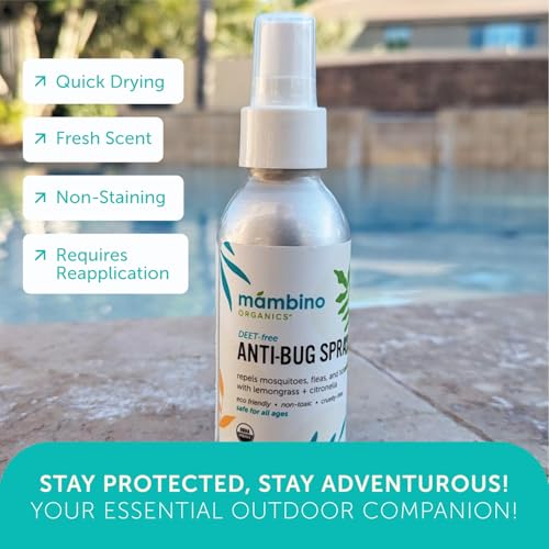 Image of Mambino Organics Outdoor Set, DEET-Free Anti-Bug Spray, Soothing Balm, Vegan Lip Balm, Organic Ingredients, No Animal Testing, 4 fl oz