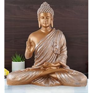 SHREERADHE Crafts Gautam Buddha Statue Showpiece Idol Figurine for Feng Sui, Vastu, Home Decor, Office, Diwali, Gifting, Living Room, Bedroom, Study Table -9