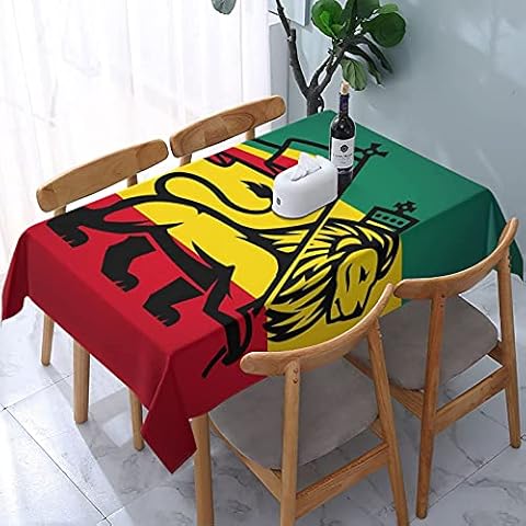 Tablecloth Lion of Judah Rasta Man Reusable Rectangle Tables Dining Cover Polyester Waterproof Oilproof Table Cover 137X183CM Cover